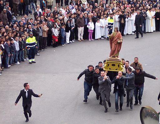 In Acquaro, Calabria, the Easter procession features John the Baptist running through town. 