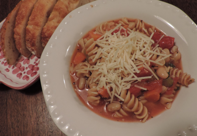 The pasta e fagioli I made while writing this blog post. 